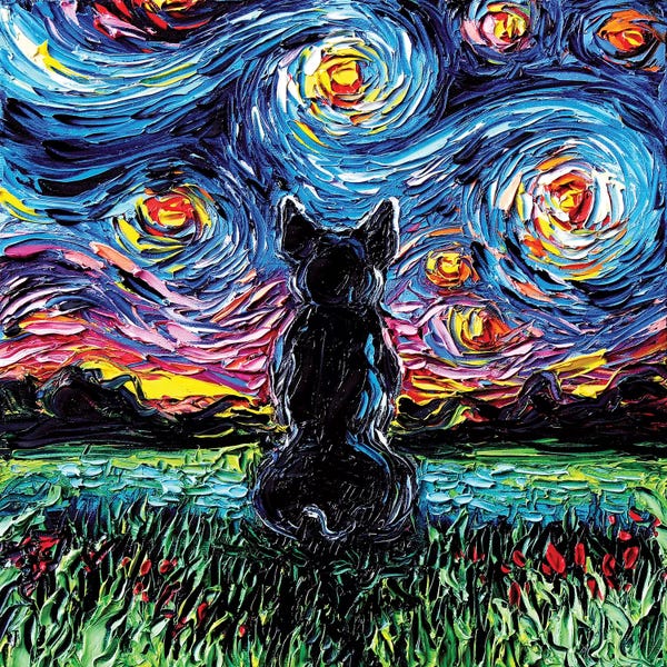 Starry Night Collection: French Bulldog Night by Aja Trier