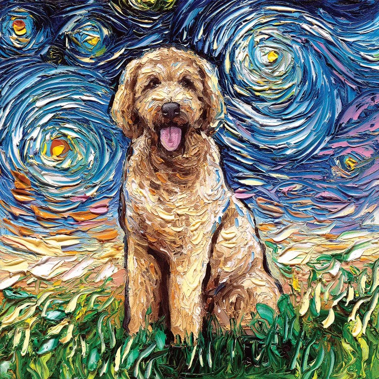 Goldendoodle Night by Aja Trier wall art