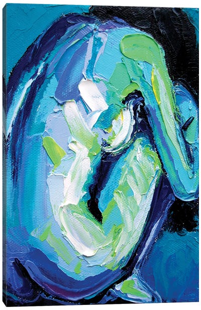 Femme CXIV Canvas Art Print - Blue Nude Collection