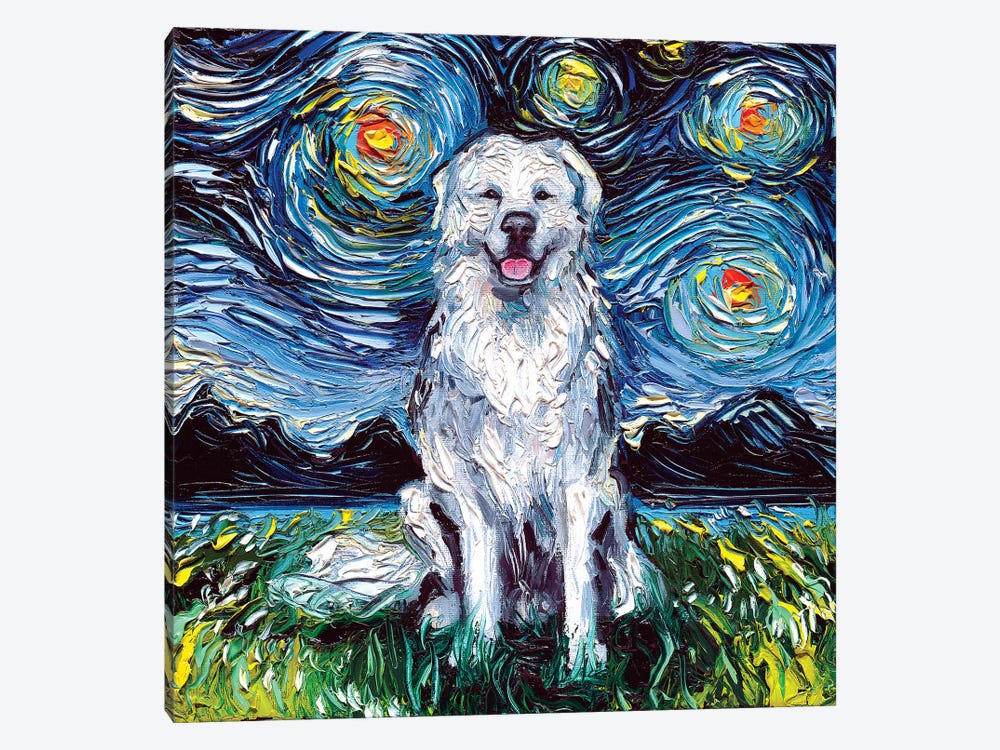 Great Pyrenees Night by Aja Trier 1-piece Art Print