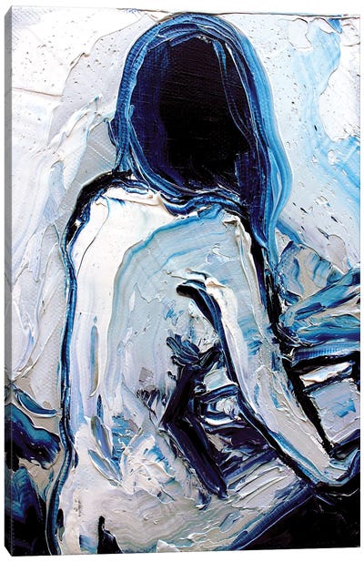 Femme CCCXCIV Canvas Art Print - Blue Nude Collection
