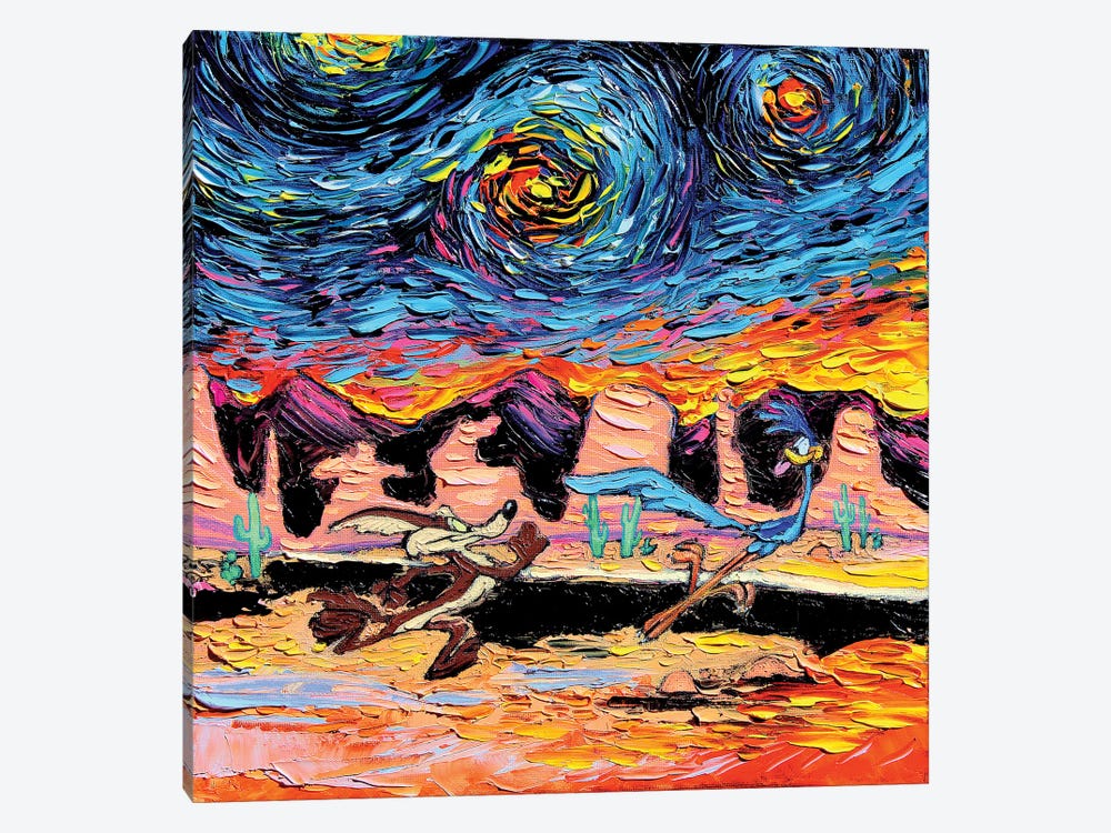 Van Gogh Never Caught The Road Runner by Aja Trier 1-piece Canvas Art