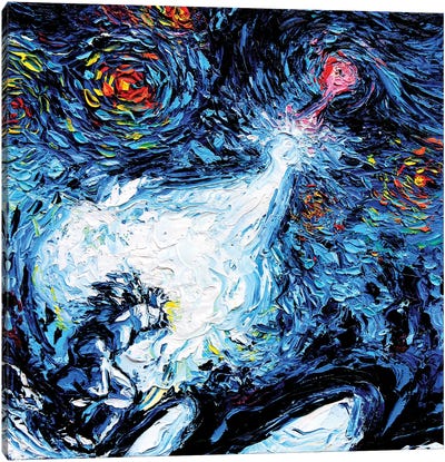 Van Gogh Never Reached A Power Level 9000 Canvas Art Print - Television & Movie Art