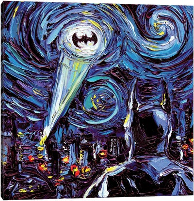 Van Gogh Never Saved Gotham Canvas Art Print - Skyline Art