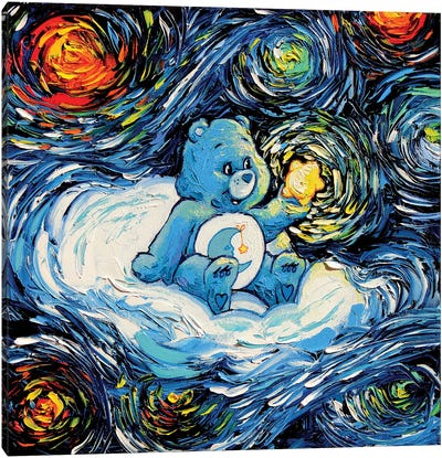 Van Gogh Never Saw Care-A-Lot Canvas Art Print - Teddy Bear