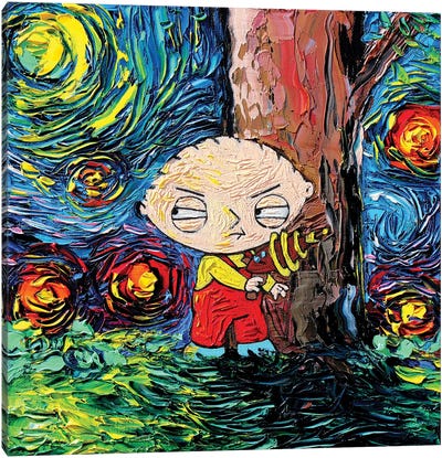 Van Gogh Never Saw Quahog Canvas Art Print - Kids Character Art