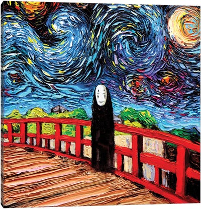 Van Gogh Was Never Spirited Away Canvas Art Print - Anime & Manga Characters