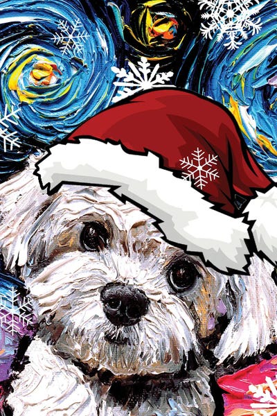 All Things Van Gogh: Maltipoo Santa by Aja Trier