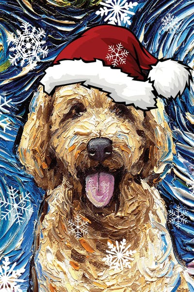 Christmas Animals: Goldendoodle Santa by Aja Trier