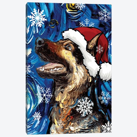 German Shepherd Santa Canvas Print #AJT429} by Aja Trier Canvas Print