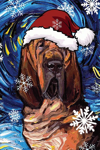 Christmas Animals: Bloodhound Santa by Aja Trier