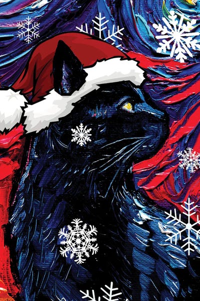 Christmas Animals: Black Cat Santa by Aja Trier