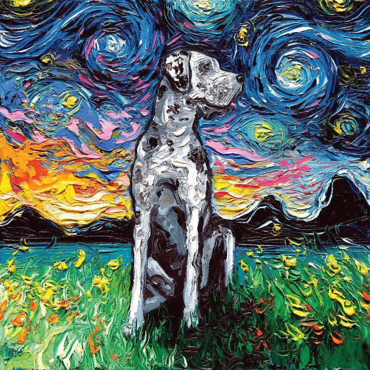 Merle Great Dane Night by Aja Trier wall art