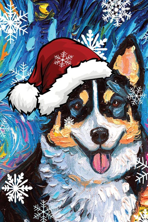 Tri Color Corgi Santa