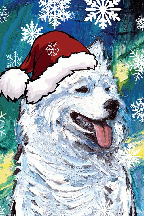 Samoyed Santa by Aja Trier wall art