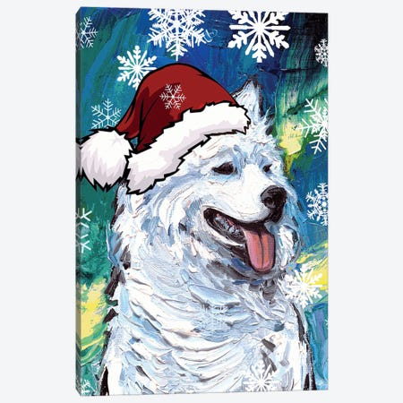 Samoyed Santa Canvas Print #AJT443} by Aja Trier Art Print
