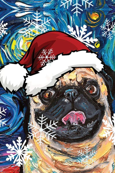 Pupsterpieces: Fawn Pug Santa by Aja Trier