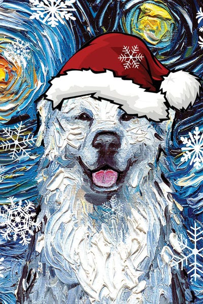 Christmas Animals: Great Pyrenees Santa by Aja Trier