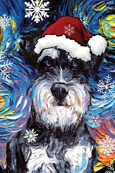 Christmas Animals: Schnauzer Santa by Aja Trier