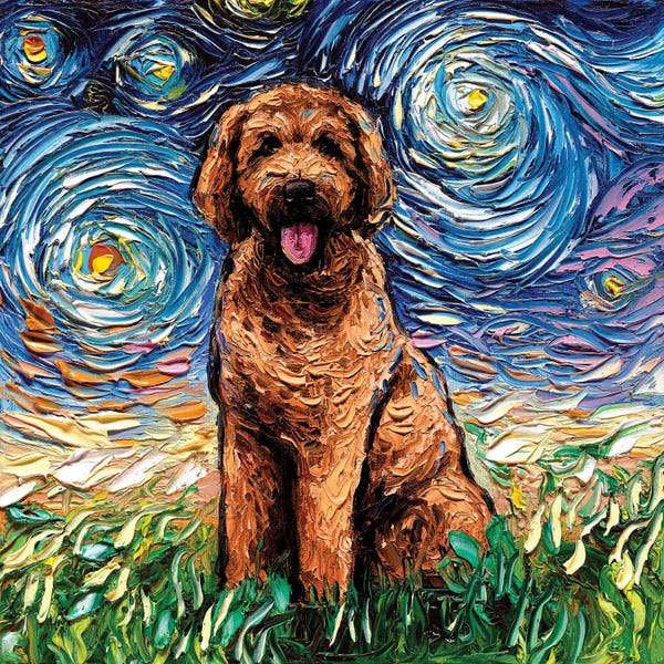 Goldendoodles: Apricot Goldendoodle Night by Aja Trier