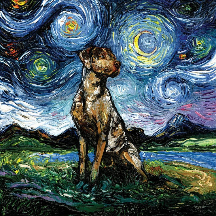 Catahoula Leopard Dog Night by Aja Trier wall art