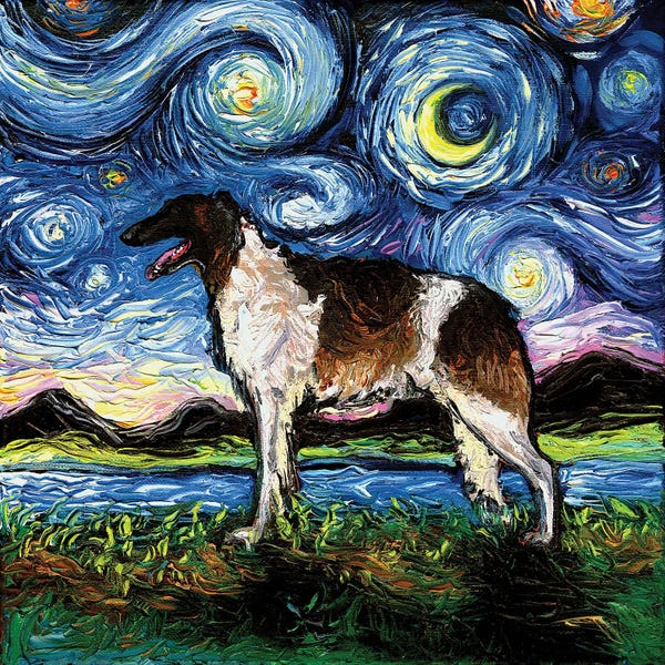 Borzois: Borzoi Night by Aja Trier