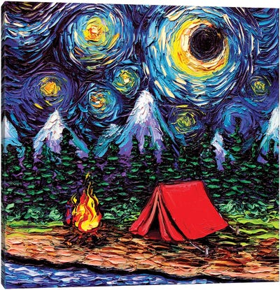 Off The Beaten Path Canvas Art Print - Starry Night Collection