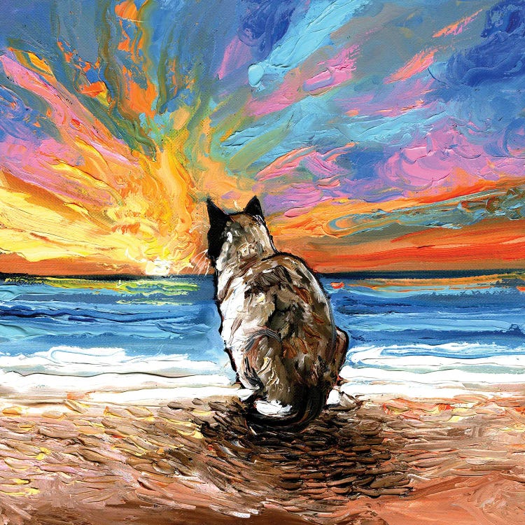 Beach Days - Snowshoe Cat by Aja Trier wall art