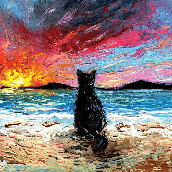 Black Cats: Beach Days -  Black Cat by Aja Trier