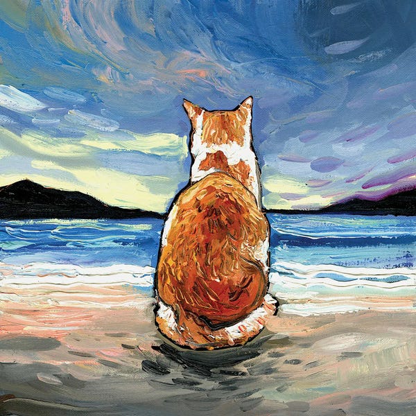Pet Obsessed: Beach Days -  Orange and White Tabby by Aja Trier
