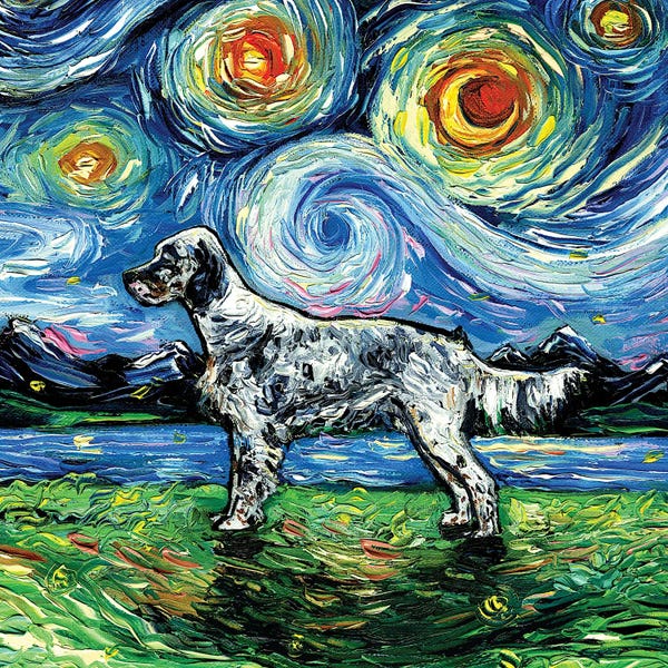 All Things Van Gogh: English Setter Night by Aja Trier