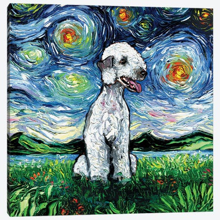 Bedlington Terrier Night Canvas Print #AJT489} by Aja Trier Canvas Print