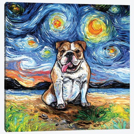 Bulldog Night II Canvas Print #AJT493} by Aja Trier Canvas Wall Art