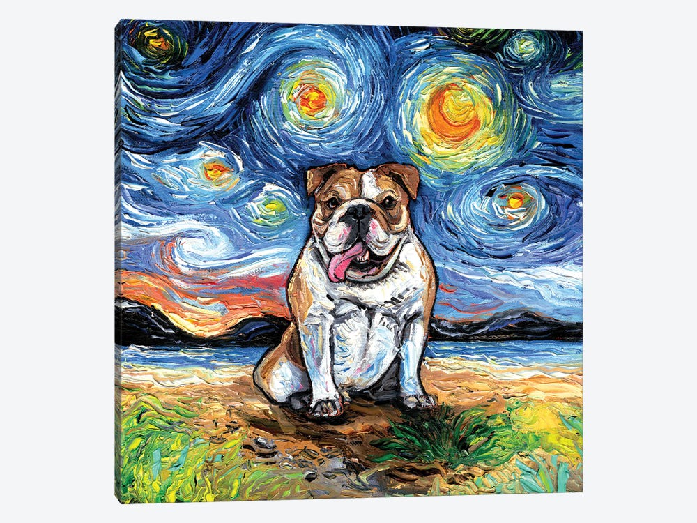 Bulldog Night II by Aja Trier 1-piece Canvas Art