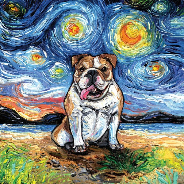Starry Night Collection: Bulldog Night II by Aja Trier