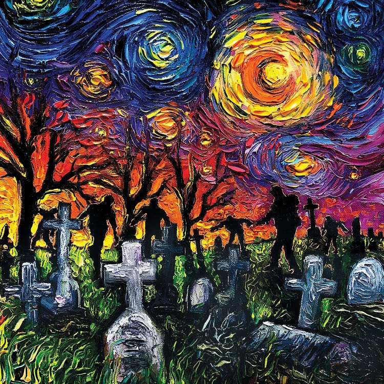 Starry Night of the Living Dead by Aja Trier wall art