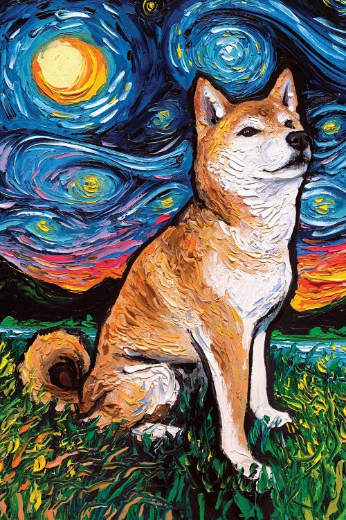 Shiba Inu Night II by Aja Trier wall art
