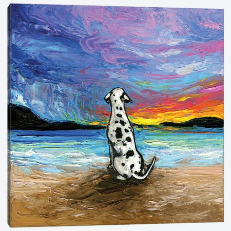 Beach Days - Dalmatian Canvas Print #AJT512} by Aja Trier Art Print