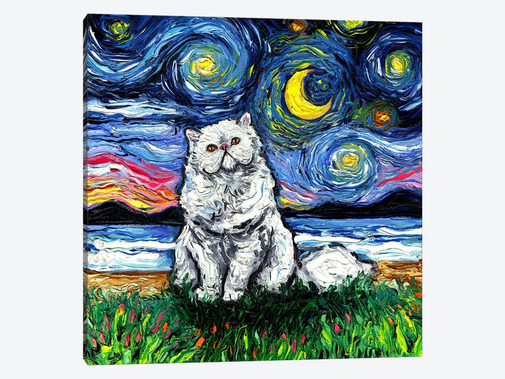 White Persian Night by Aja Trier 1-piece Canvas Wall Art