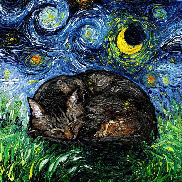All Things Van Gogh: Sleepy Brown Tabby Night by Aja Trier