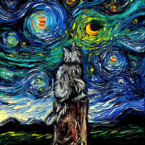 All Things Van Gogh: Norwegian Forest Cat Night by Aja Trier