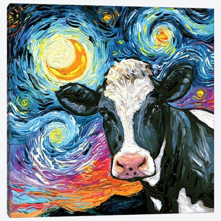 Holstein Night Canvas Print #AJT540} by Aja Trier Canvas Artwork