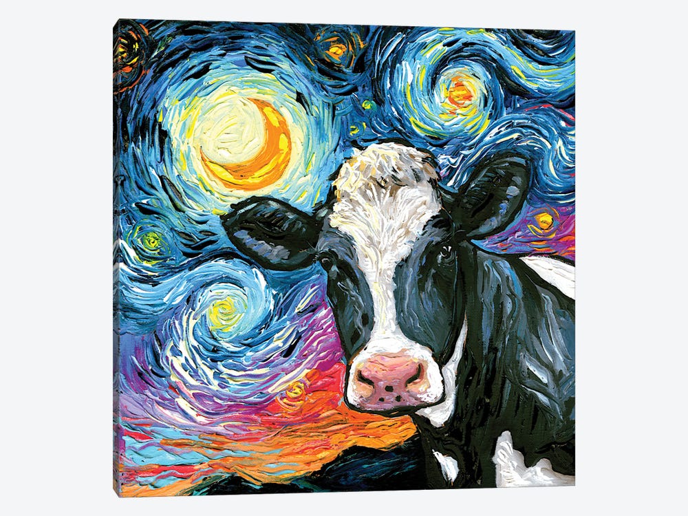 Holstein Night by Aja Trier 1-piece Canvas Print