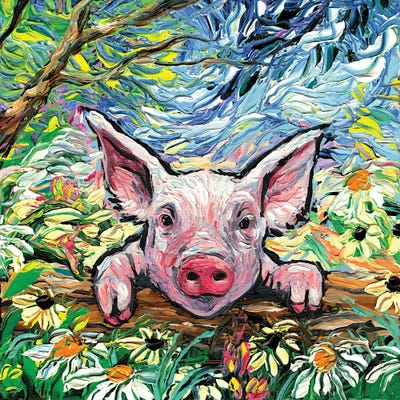 Piglet by Aja Trier metal wall art