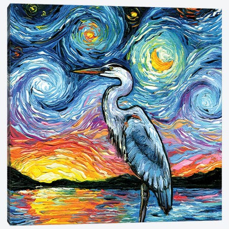 Blue Heron Canvas Print #AJT544} by Aja Trier Canvas Print