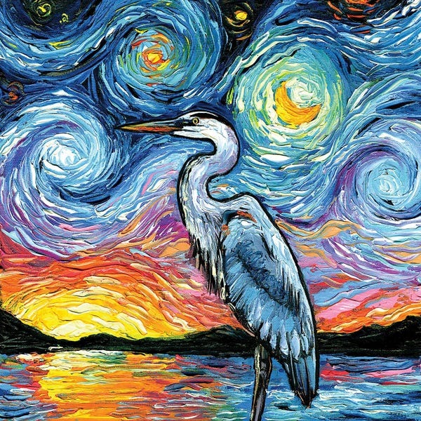 Starry Night Collection: Blue Heron by Aja Trier