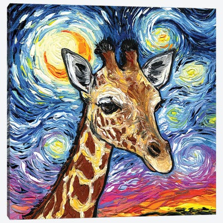 Giraffe Canvas Print #AJT546} by Aja Trier Art Print