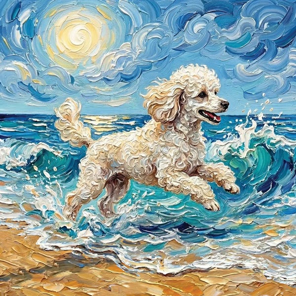 Beach Day - White Toy Poodle