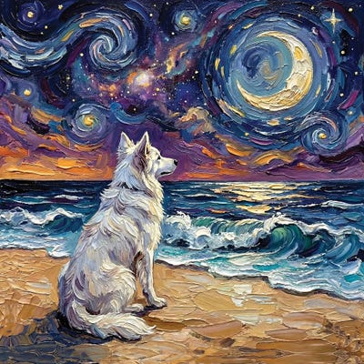 Santa Fe - Canvas Prints: Beach Nights - Isabella Husky by Aja Trier