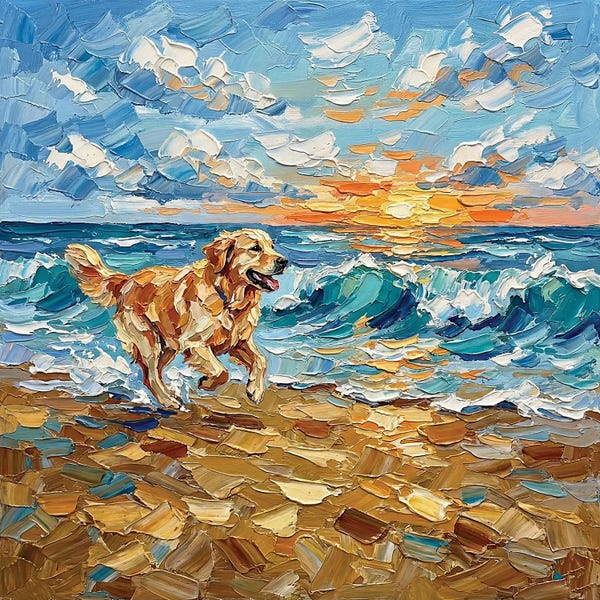 Frolicking Golden Retriever